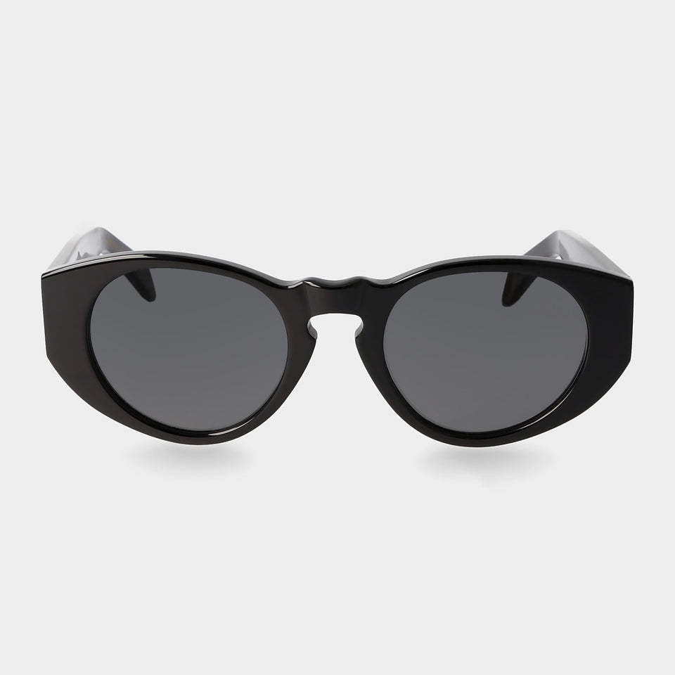 Black oval sunglasses in bio-acetate: Madras | TBD Eyewear